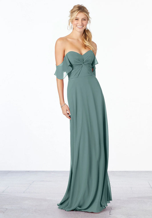 Chiffon Bridesmaid Dress with Ruched Bodice