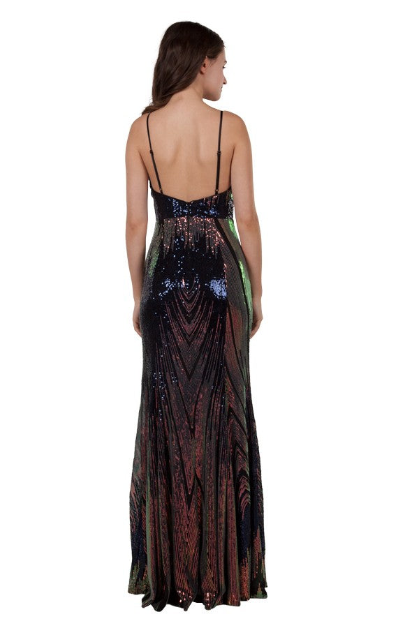 Geomoetric sequin gown