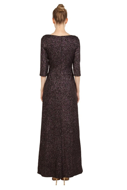 Sparkle stretch jersey sleeve gown