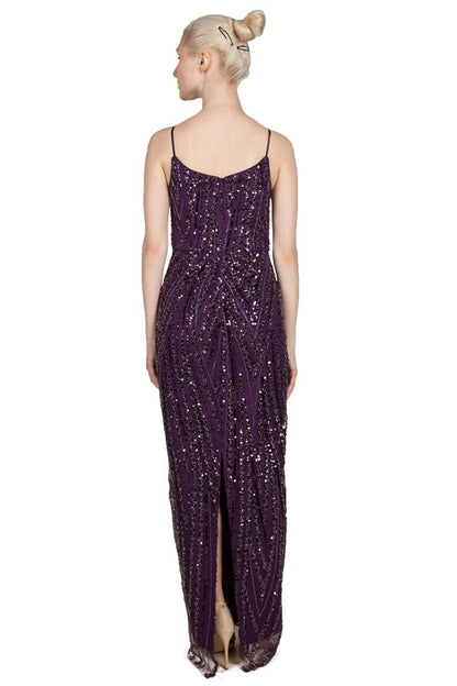 Plum Sequin Slip Maxi