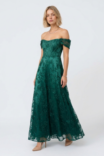 Emerald Corset Gown