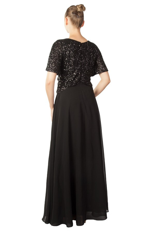Sequin chiffon gown
