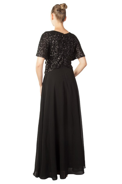Sequin chiffon gown