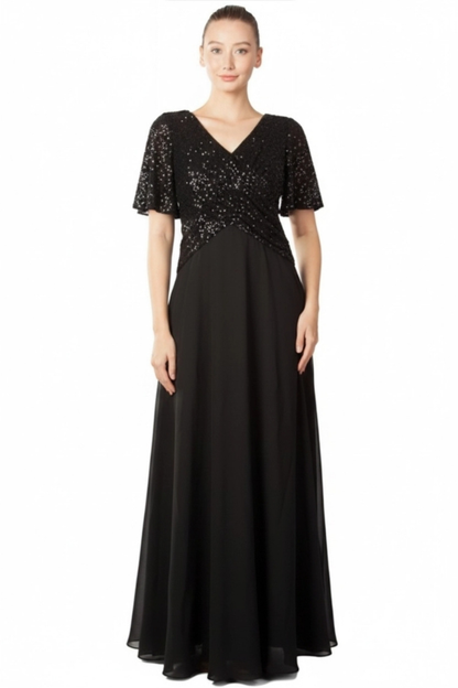 Sequin chiffon gown