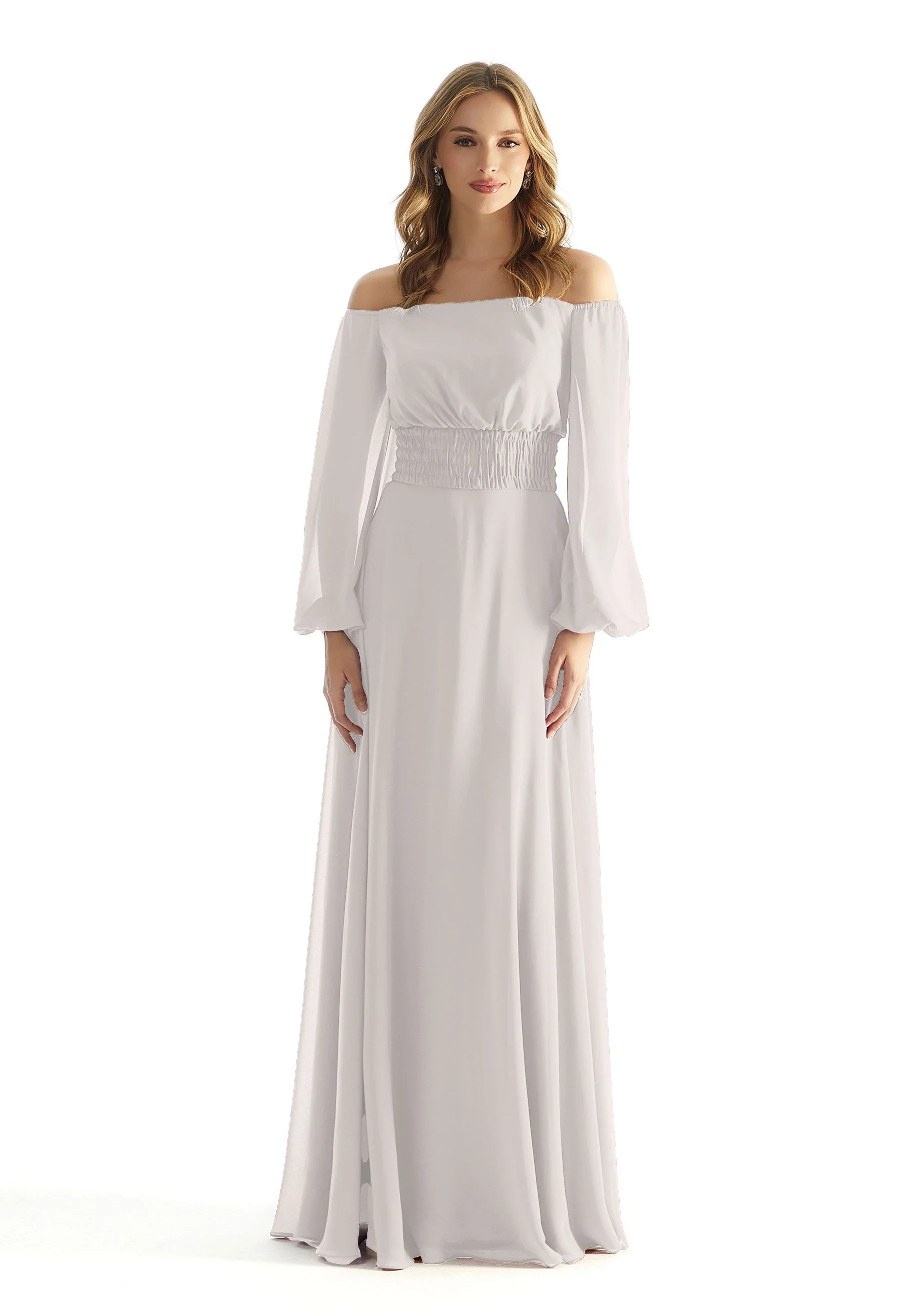 Off the shoulder chiffon dress