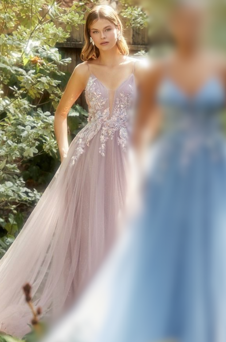Pink lace and tulle ball gown