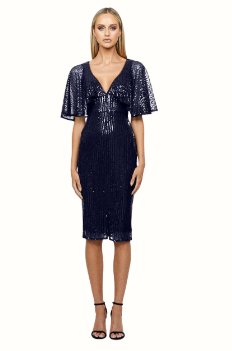 Maci cap sleeve sequin midi