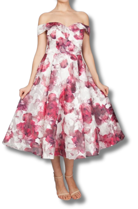 Floral sweetheart A-line dress
