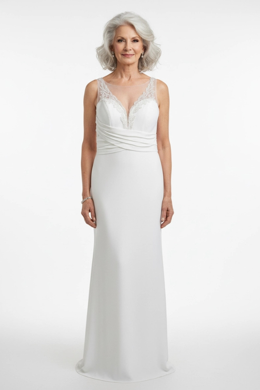 White Lace Beaded Detail Wedding Gown