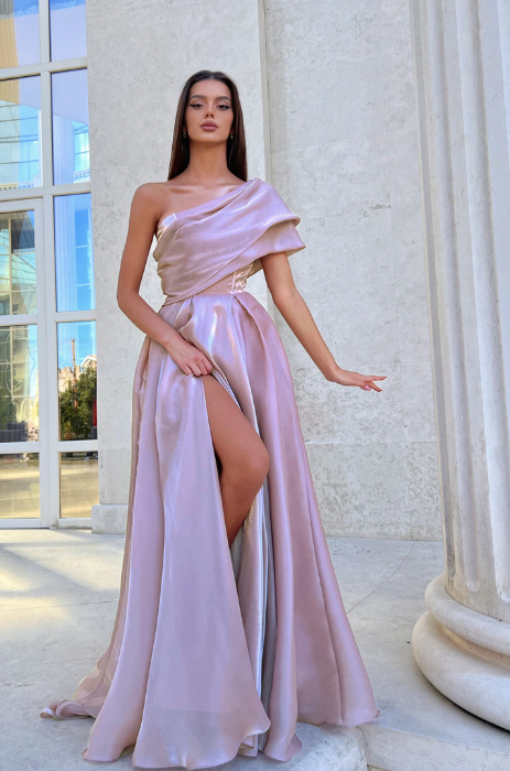 Off Shoulder Satin Gown