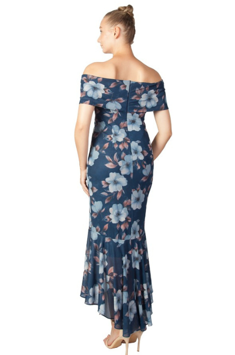 Floral off shoulder midi dress