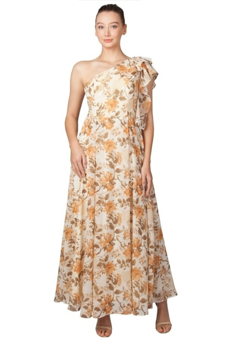 Floral one shoulder dress