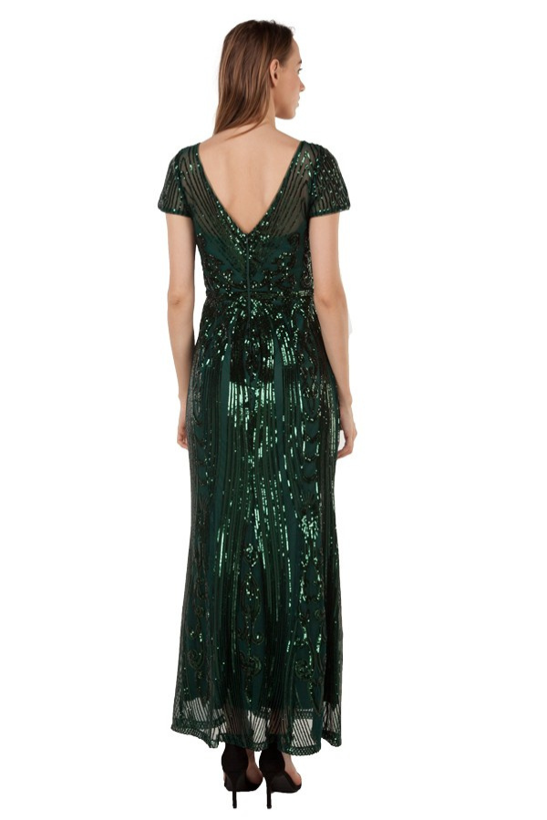 Beaded Cap Sleeve Gown