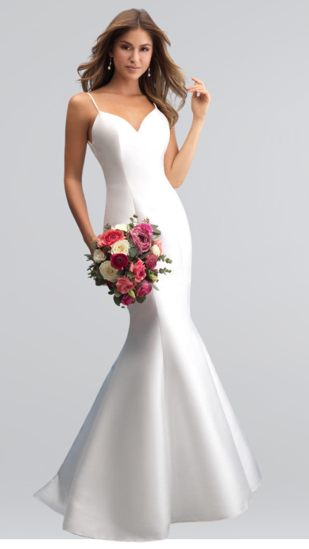 Satin trumpet skirt gown