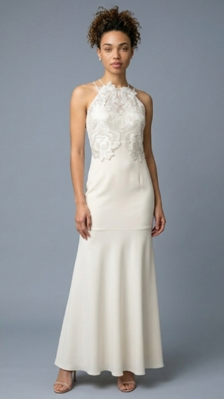 Lace halter dress