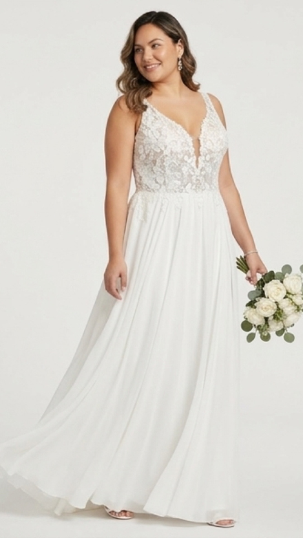 Chiffon circle skirt gown