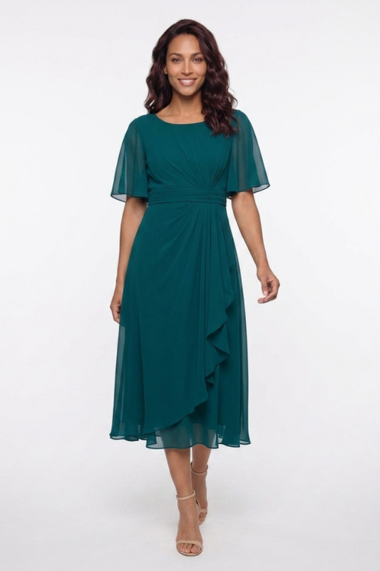 Flutter Sleeve Midi Dress