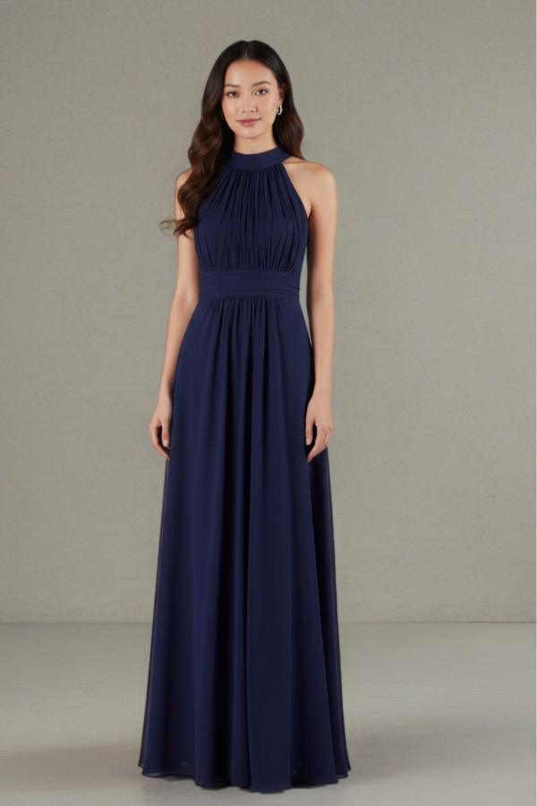 Chiffon halter neck gown
