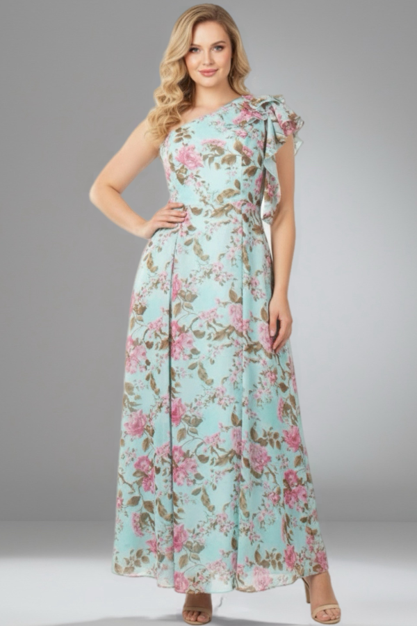 Floral One shoulder dress