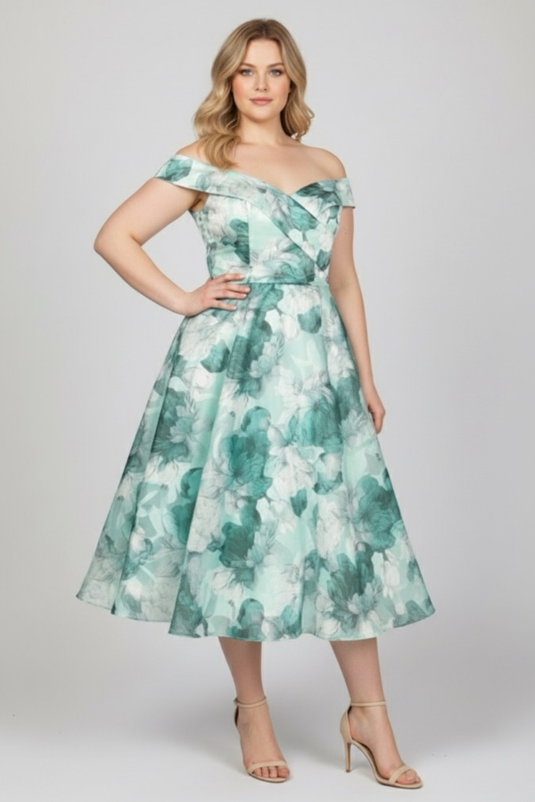 Floral sweetheart A-line dress