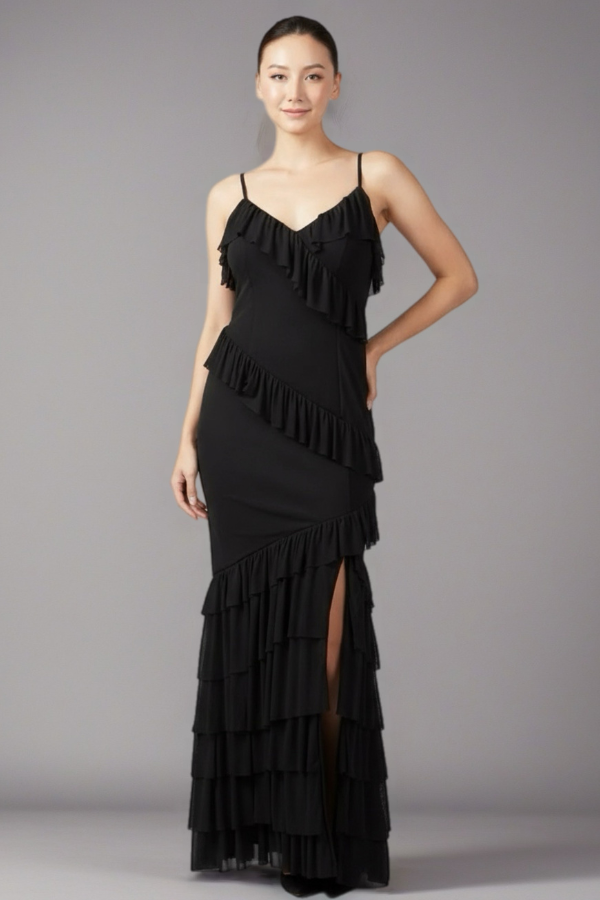 Tiered ruffle maxi dress