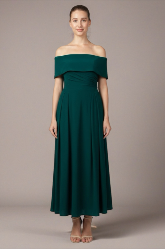 Stretch crepe midi dress