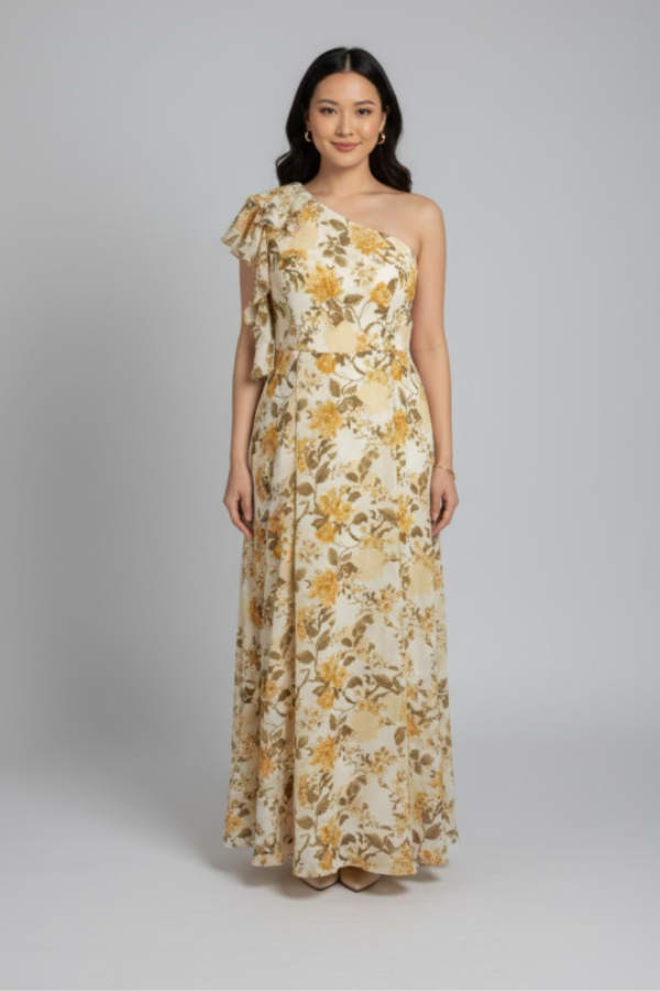 Floral one shoulder dress
