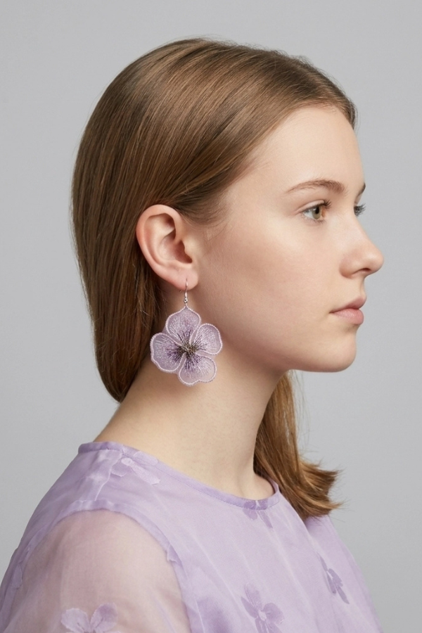Fabric petal earing