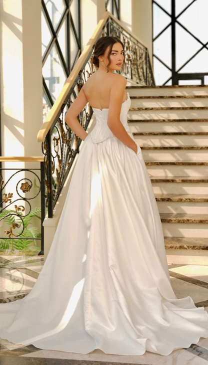 Pearl Waist Wedding Gown