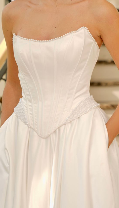 Pearl Waist Wedding Gown