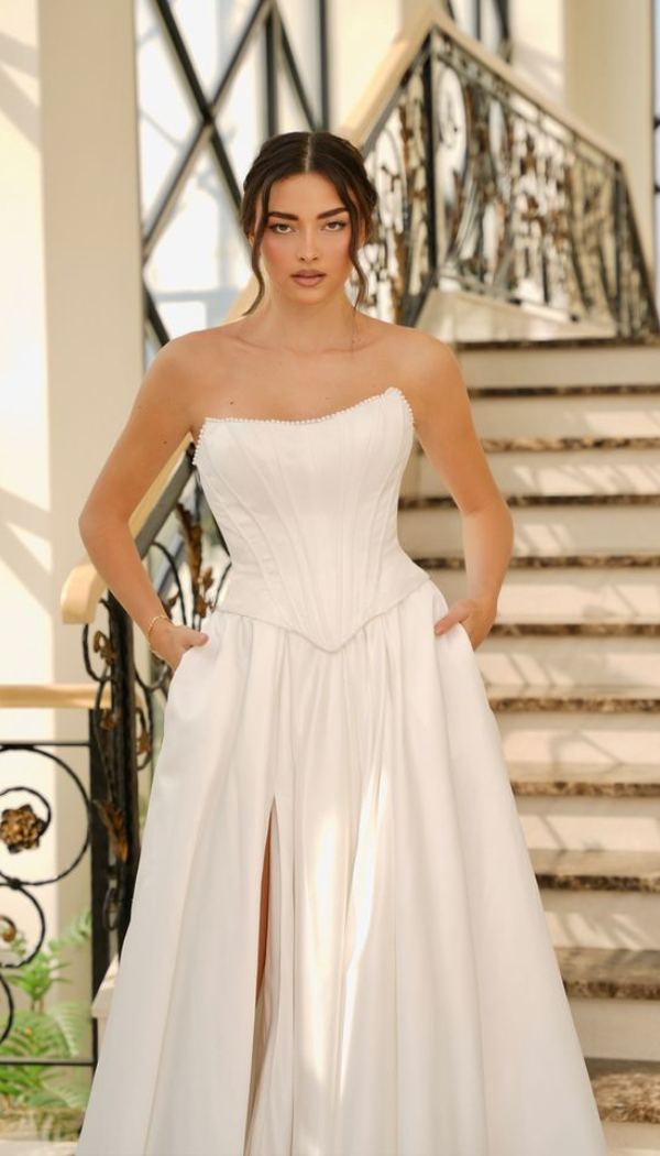 Pearl Waist Wedding Gown