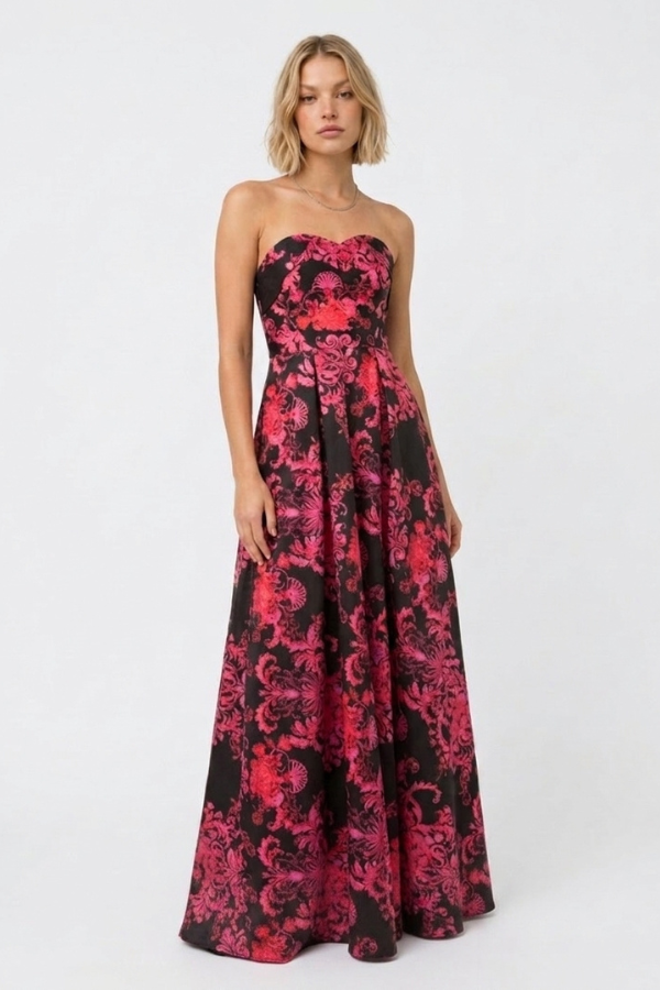 Fuchsia Strapless Gown