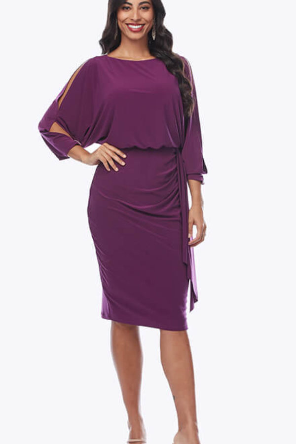 Short stretch jersey dress with diamante trim