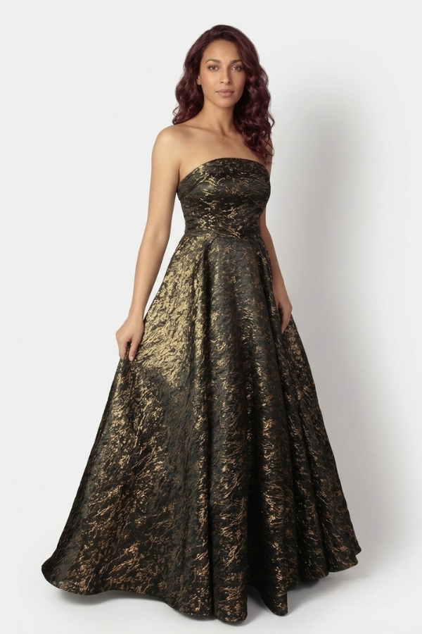 Metallic Gold Ball Gown
