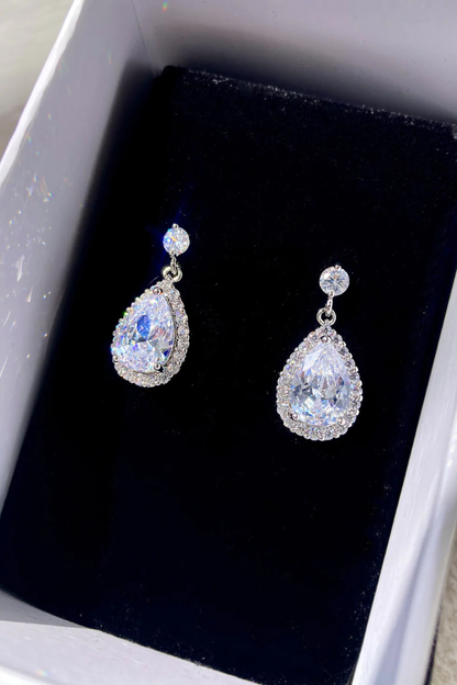 Silver tear drop earings